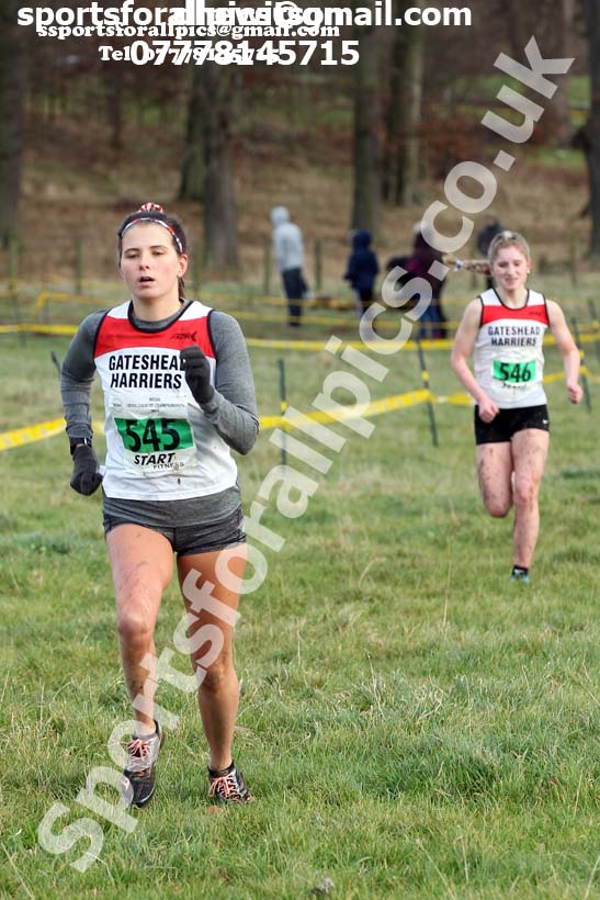 Womens under-17s and under-20s cross country, 2019 North Eastern Cross Country Champs., Alnwick, Northumberland.  Photo: David T. Hewitson/Sports for All Pics